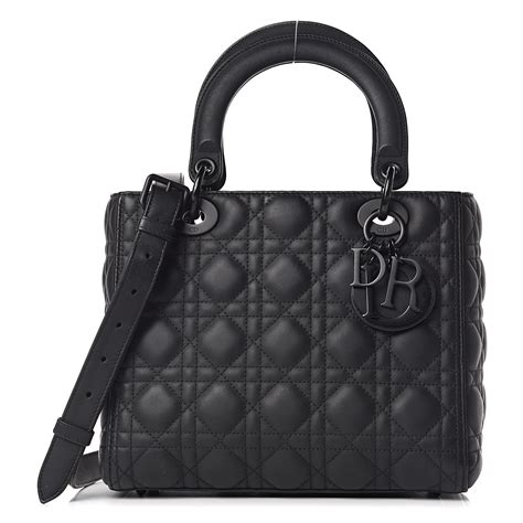 lady dior matte black medium